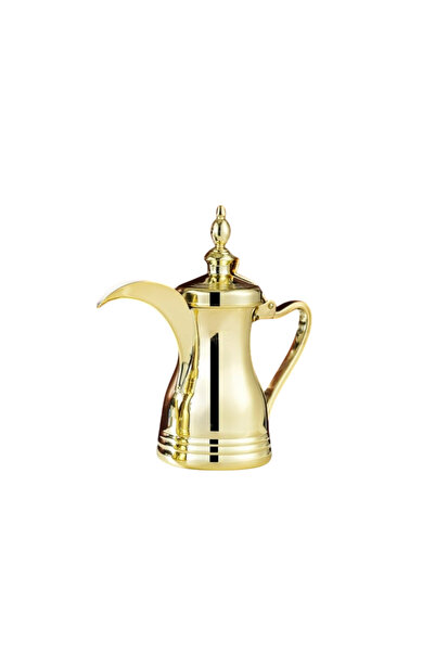 Al Nokhba Stainless Steel Arabic Coffee Dallah, 26 OZ (0.77 L), Gold