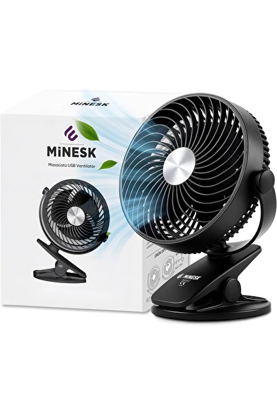 BRF ElivoraSell Minesk Mini Vantilatör - Masaüstü USB Fan - Klipsli Sabitleme...