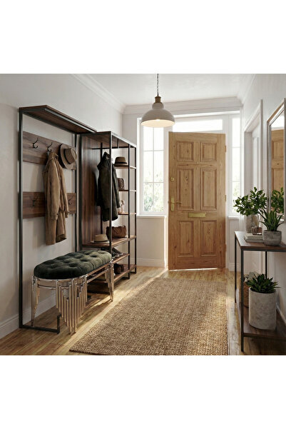 lowena home Ultra Lak Gümüş Kaplama Metal Ayaklı Siyah Baby Face Kumaşlı Puf