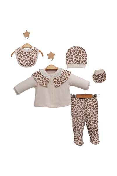 Tafyy طقم من 5 قطع للأطفال البنات بنقشة الفهد