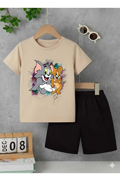 Nice Clothes Children's Tracksuit Set Hooded Unisex Tom and Jery Side by Side...