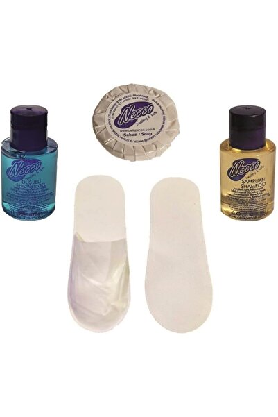 KYonlineSell NECCO Otel Seti: 100 lü Şampuan, Duş Jeli, Sabun ve Terlik 1222207