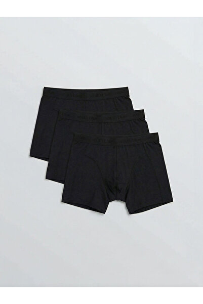 LC Waikiki MG TRENDEN Μαύρο Βαμβακερό Εύκαμπτο Ανδρικό Μποξεράκι 3 τεμαχίων