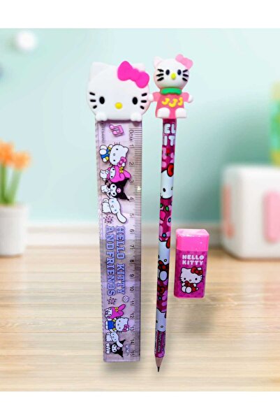 izmir yazici servis Hello Kity 15 Cm Başlıklı Süslü Cetvel Başlıklı Lisanslı ...