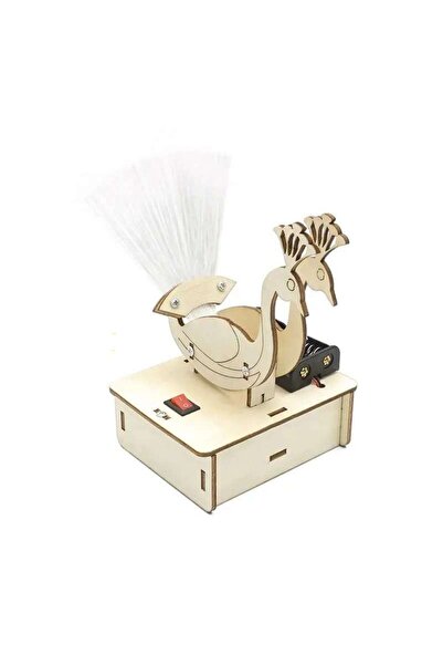 TeTea Εκπαιδευτικό παιχνίδι Tetea, ξύλινο κιτ STEM, φωτεινό παγώνι με οπτικές...