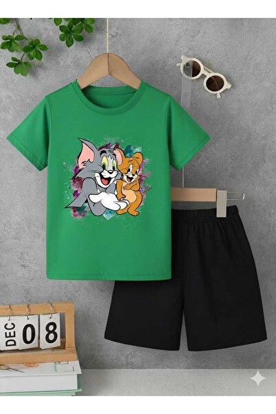 Nice Clothes Children's Tracksuit Set Hooded Unisex Tom and Jery Side by Side...