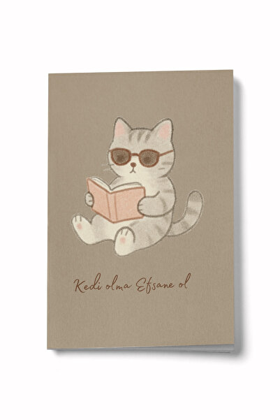 Bi Dünya Haber Kedi Olma Efsane Ol A6 Çizgili Mini Defter Not Defteri