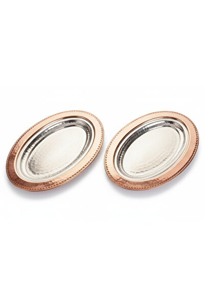 Zinnun Luxury Handcrafted Pure Copper Kayak Presentation Plate Set - 32 cm (2...