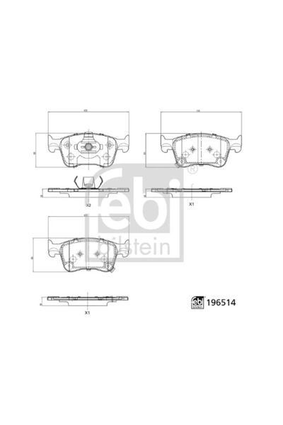 FEBI BILSTEIN Комплект спирачни накладки за дискови спирачки, преден мост Mg ...