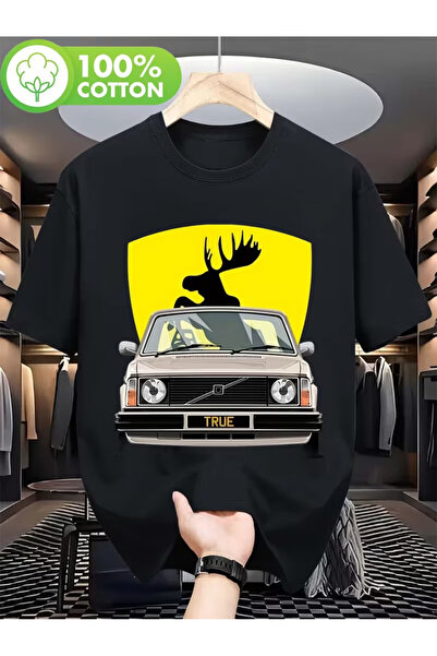 EYMORA تي شيرت رجالي بتصميم جرافيك فينتاج أوتوموتيف غييك مطبوع