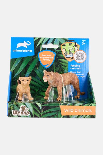 Animal Planet قطعتان من اللبؤات في علبة مفتوحة تعمل باللمس
