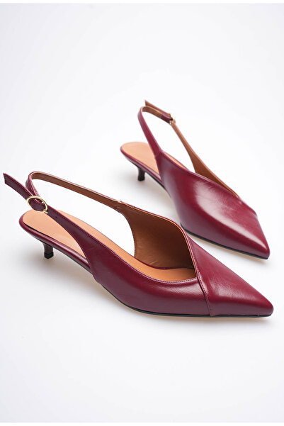 Long Star Women's Burgundy Faux Leather Pointed Toe Low Heel Stylish Office C...