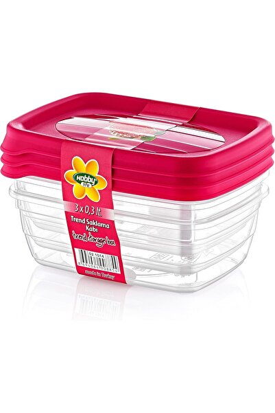 Hobby مجموعة صناديق تخزين بلاستيكية مستطيلة الشكل من 3 قطع، سعة 0.3 لتر، من لايف