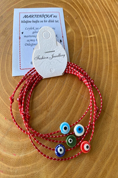 Shepidi 5-Color Glass Evil Eye Bead Marteeniçka Lucky Bracelet