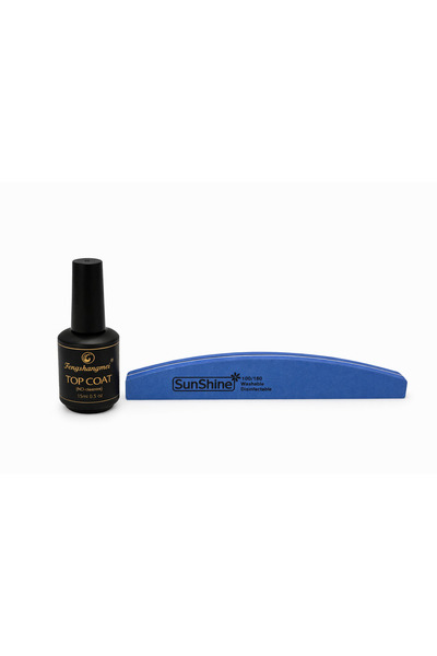 Generic Set Top Coat pentru unghii + pilă profesională SunShine 100/180