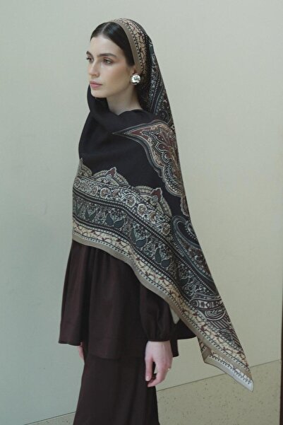 Jolamier Çikolata Kahve Valeris Yün İpek Şal