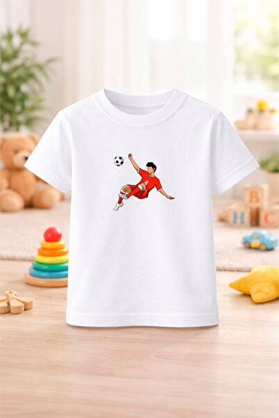 SPORTİVEA Futbol Temalı Baskılı Kız Erkek Çocuk Tshirt Tişört Tee Rahat Yumuş...