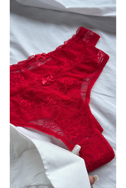 YOYYO 2-Piece Women's Floral Patterned Thong with Floral Lace Detail - Panties