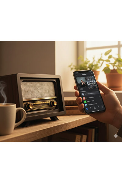 atcproductive Nostaljik Tasarım Ahşap Görünümlü Bluetooth Hoparlör & FM Radyo