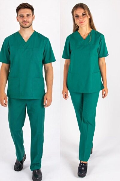 uçak iş giyim Costum chirurgical verde alpaca cu decolteu în V (mâneci detașa...