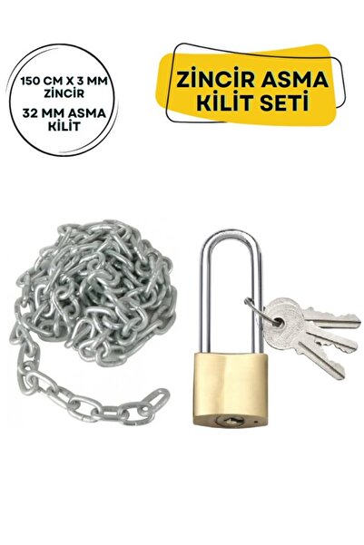 Macrostar Zincirli Uzun Sarı Asma Kilit Yurt Spor Salonu Askeriye Dolap Kilid...