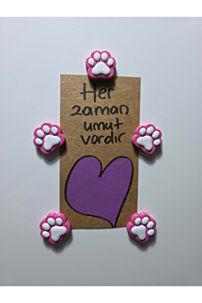 Orvia Life 5'lı Mini Kedi Pati Buzdolabı Magneti