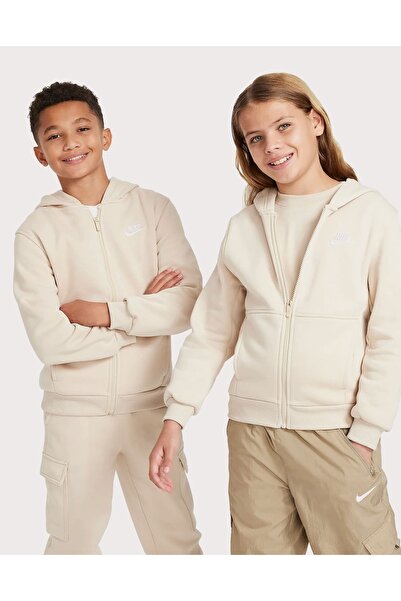 Nike Club Fleece LS FZ Hoodie Çocuk Sweatshirt-FD3004-126-TanemSport
