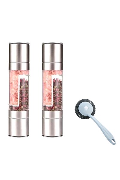 OEM 2 2-in-1 manual metal grinders, transparent compartment, spices, salt/pep...