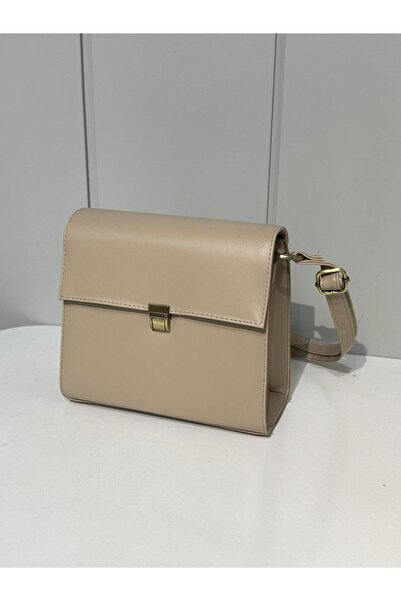 na nura collection Cream Women's Leather Covered Shoulder Bag