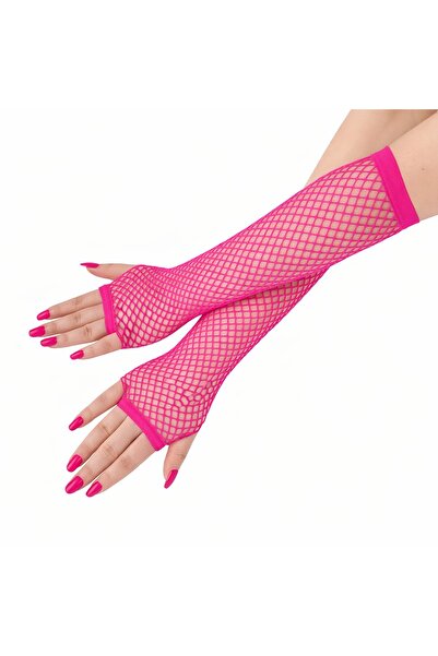 ForWhat Mănuși din plasă fără degete, fucsia neon, de 26 cm, pentru birou, ac...