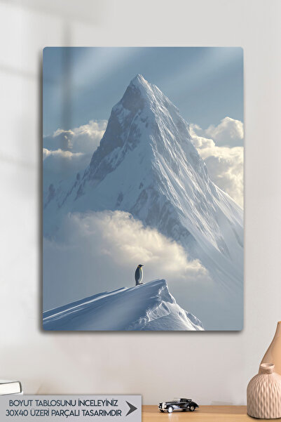 DekorHane But Why Penguin, Metal Print Motivational Painting, North Pole Peng...