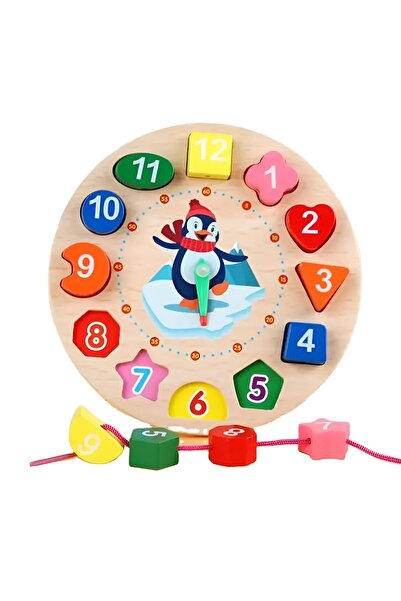 SergadiOnline.ro Εκπαιδευτικό ξύλινο ρολόι για παιδιά - Παιχνίδι Μοντεσσόρι μ...