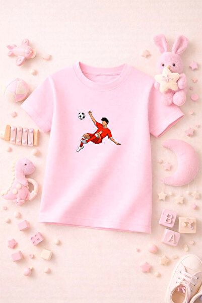 SPORTİVEA Futbol Temalı Baskılı Kız Erkek Çocuk Tshirt Tişört Tee Rahat Yumuş...