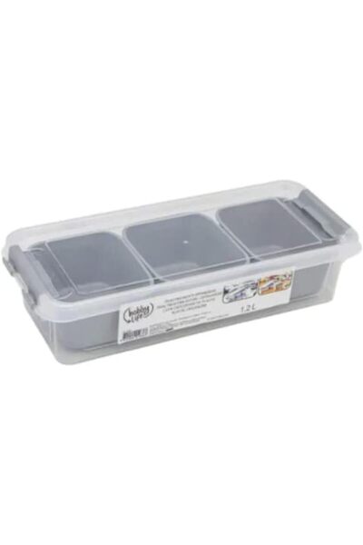 Hobby Life Grand 3 Compartments Storage Box with 3 Bowls, 1.2L