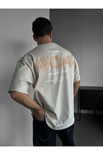 elkumoda 404 Text Printed Oversize T-Shirt - 100% Cotton Streetwear T-Shirt w...