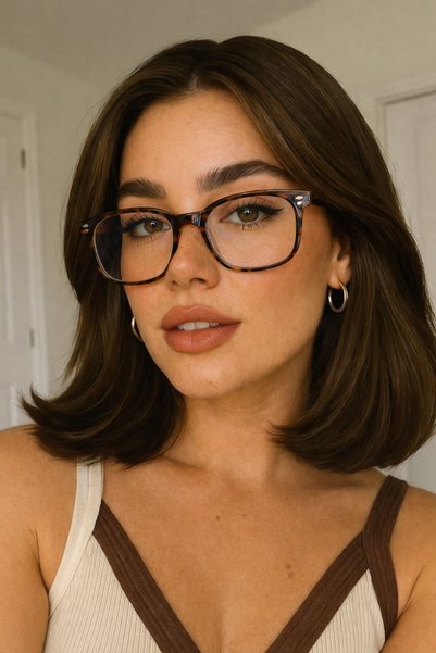 PİYESBOUTİQUE Square Rectangle Bone Transparent Women Men Unisex Blue Light Protect Screen Glasses Eyewear