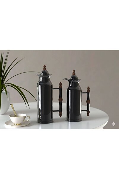 REFAN New thermos sets, two sizes, black, 1 liter and 700 ml