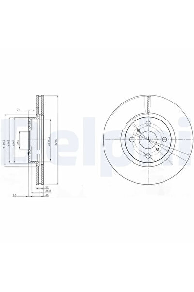 DELPHİ Дискови спирачки Toyota Corolla Limousine/Ractis/Yaris