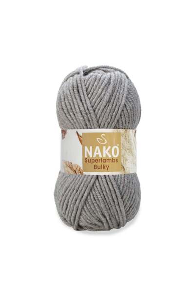 NAKO Süperlambs Bulky 2264 Gri Kalın Yünlü El Örgü İpi