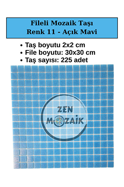 Zen Mozaik Sanatsal Mozaik Çalışmalarınız için Fileli Cam Mozaik Taşı - Mozai...