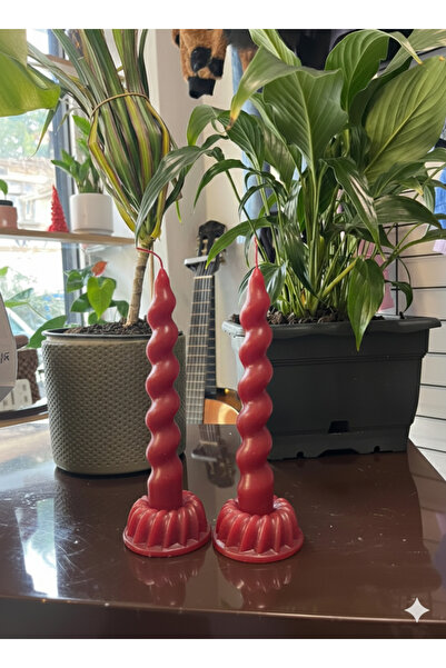 exemum ŞAMDAN VE İTALYAN BURGU ŞAMDAN MUMU 2 ADET MUM ŞAMDAN VE MUM EV HEDİYE...