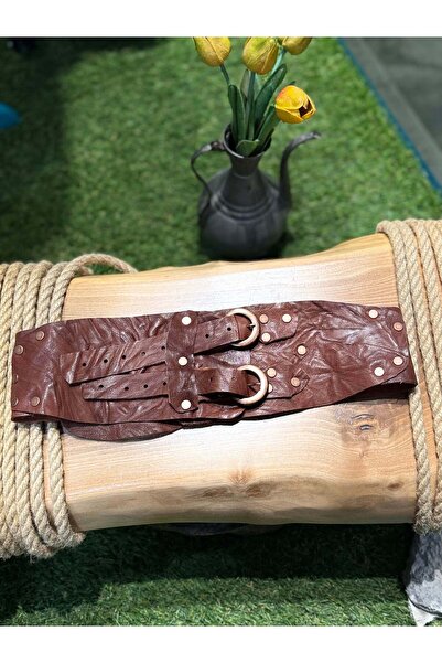 Yılday Gür Butik Browny Double Strap Leather Belt
