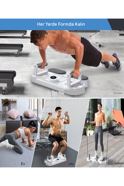 Tisul ST-3 Şınav Tahtası Çalışma Platformu Aleti Barları Fitness Spor Push-up Kondisyon Direnç Bandı