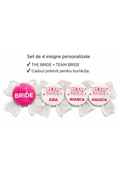 OEM Bride + Team Bride personalized name badge set, bachelorette party access...