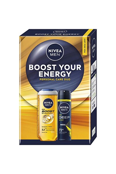 NIVEA Gift Set: MEN Active Energy Shower Gel 250 ml + MEN Deep Sport Deodoran...