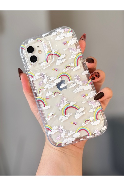 MİRAZ TASARIM حافظة شفافة واقية من الصدمات بنمط لطيف لهاتف آيفون 11