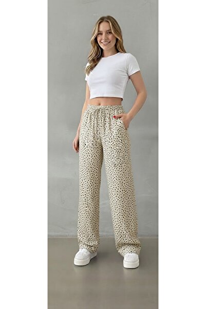 THEBEK Women's Wide-Legged Wrinkled Trousers – Light Fabric, Comfortable Fit ...