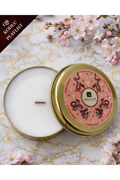 sanse atelıer %100 Soya Wax Kiraz Çiçeği Kokulu Teneke Mum