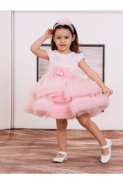 SÜSLÜ PİNK KİDS Baby Girl Tulle Dress