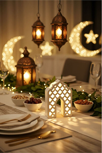 Glowry Home Ramazan Temalı Minimalist Mescit Figürlü Masa Üstü Obje - Kurulab...